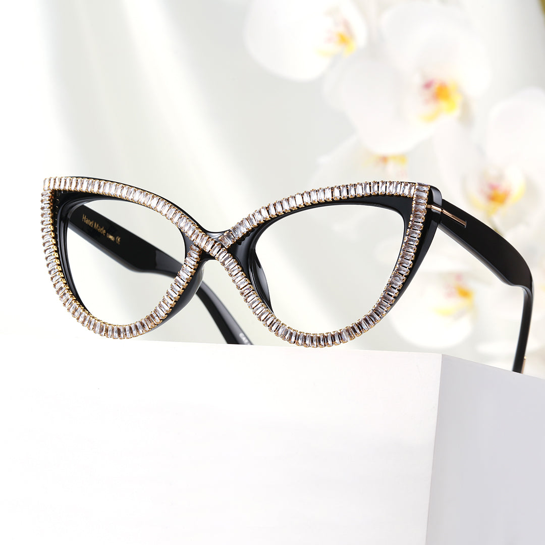 Rhinestone Cat Eye Glasses